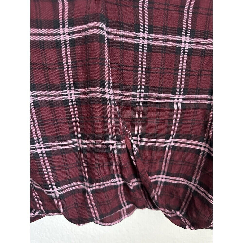 Anthropologie Cloth & Stone Blouse Women's Size Small Plaid Drape Wrap Front Top - Picture 5 of 6